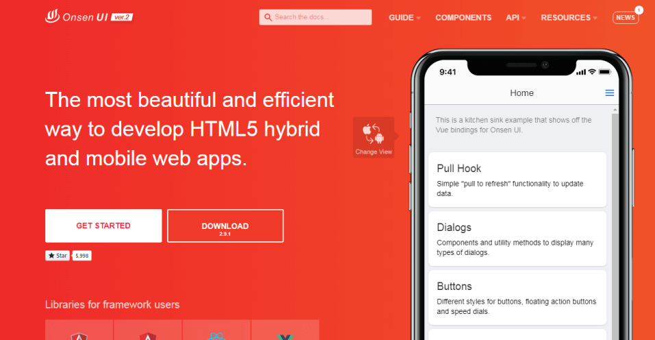 Onsen UI Best HTML5 Responsive Framework