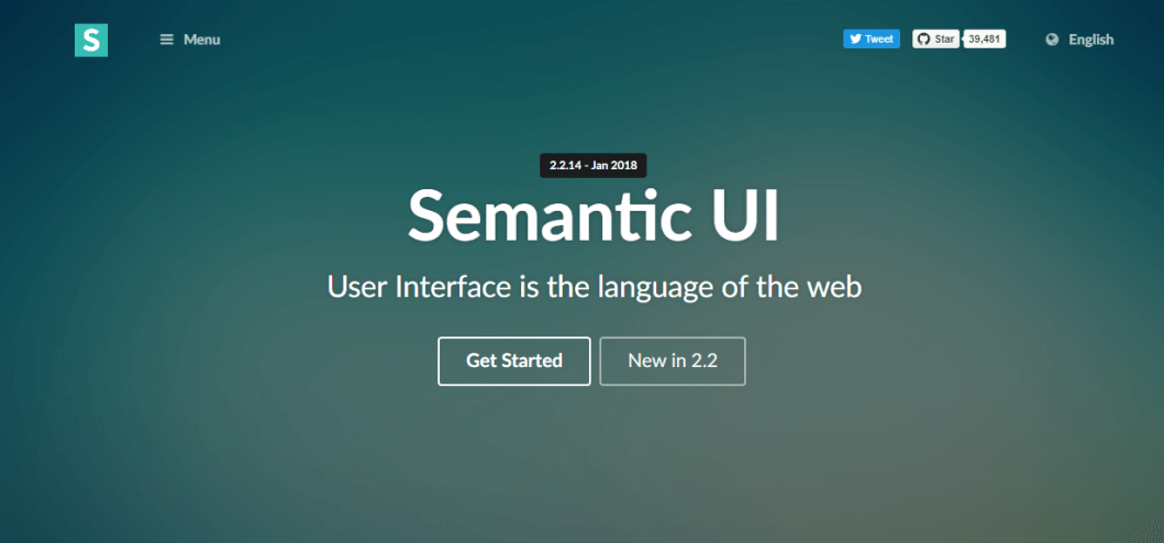 Semantic UI Top HTML5 Responsive Frameworks